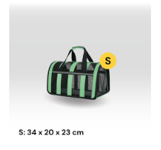BOLSO TRANSPORTADOR RAYADO PARA MASCOTAS SMALL verde
